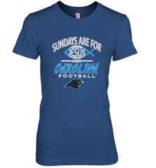 Sundays Are For Jesus and Carolina Funny Christian Football Women's Premium T-Shirt Women's Premium T-Shirt - belovedtshirt