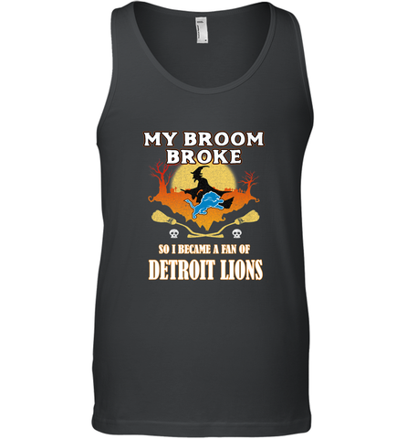 Broom Broke So I Became A Fan of Detroit Lions  NFL Halloween Costume Men's Tank Top Men's Tank Top / Black / XS Men's Tank Top - belovedtshirt