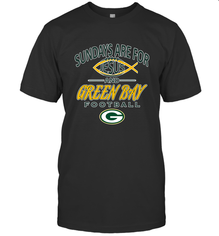 Sundays Are For Jesus and Green Bay Funny Christian Football 1 Men's T-Shirt Men's T-Shirt / Black / S Men's T-Shirt - belovedtshirt