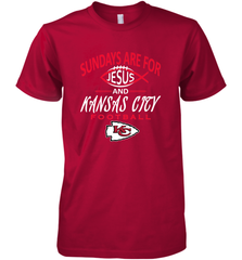 Sundays Are For Jesus and Kansas City Funny Football Men's Premium T-Shirt Men's Premium T-Shirt - belovedtshirt