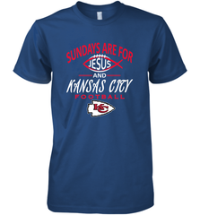 Sundays Are For Jesus and Kansas City Funny Football Men's Premium T-Shirt Men's Premium T-Shirt - belovedtshirt