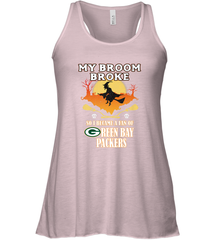 Broom Broke So I Became A Fan of Green Bay Packers  NFL Halloween Costume Women's Racerback Tank Women's Racerback Tank - belovedtshirt