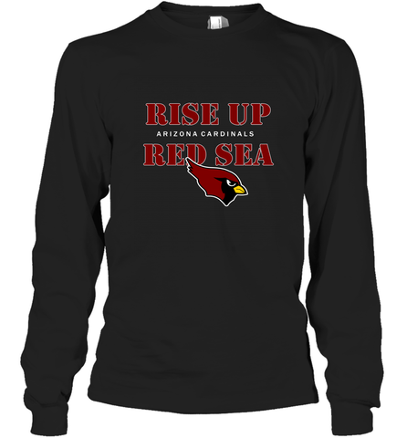 Arizona Cardinals NFL Rise Up Red Sea Long Sleeve T-Shirt Long Sleeve T-Shirt / Black / S Long Sleeve T-Shirt - belovedtshirt