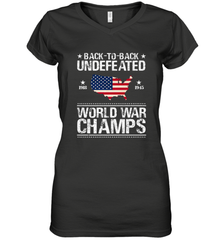 Back To Back Undefeated World War Champs Gift Women's V-Neck T-Shirt Women's V-Neck T-Shirt - belovedtshirt