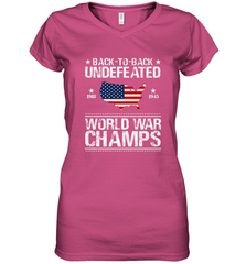 Back To Back Undefeated World War Champs Gift Women's V-Neck T-Shirt Women's V-Neck T-Shirt - belovedtshirt