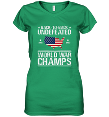 Back To Back Undefeated World War Champs Gift Women's V-Neck T-Shirt Women's V-Neck T-Shirt - belovedtshirt