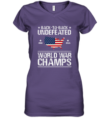 Back To Back Undefeated World War Champs Gift Women's V-Neck T-Shirt Women's V-Neck T-Shirt - belovedtshirt