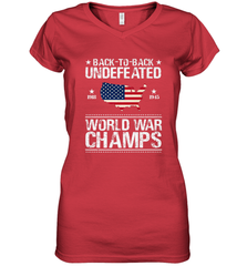 Back To Back Undefeated World War Champs Gift Women's V-Neck T-Shirt Women's V-Neck T-Shirt - belovedtshirt