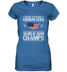 Back To Back Undefeated World War Champs Gift Women's V-Neck T-Shirt Women's V-Neck T-Shirt - belovedtshirt