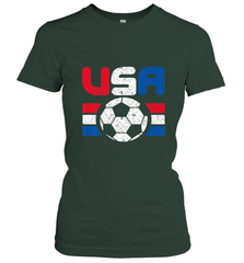 Distressed Red, White and Blue Soccer Flag Shirts of the USA Women's T-Shirt Women's T-Shirt - belovedtshirt