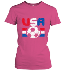 Distressed Red, White and Blue Soccer Flag Shirts of the USA Women's T-Shirt Women's T-Shirt - belovedtshirt