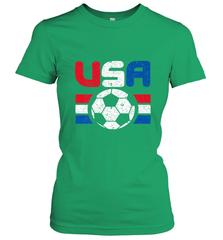 Distressed Red, White and Blue Soccer Flag Shirts of the USA Women's T-Shirt Women's T-Shirt - belovedtshirt
