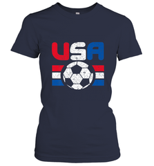 Distressed Red, White and Blue Soccer Flag Shirts of the USA Women's T-Shirt Women's T-Shirt - belovedtshirt
