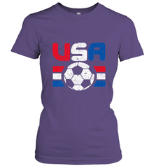 Distressed Red, White and Blue Soccer Flag Shirts of the USA Women's T-Shirt Women's T-Shirt - belovedtshirt