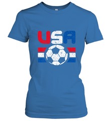 Distressed Red, White and Blue Soccer Flag Shirts of the USA Women's T-Shirt Women's T-Shirt - belovedtshirt