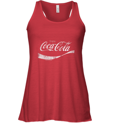 Coca Cola Vintage White Enjoy Logo Women's Racerback Tank