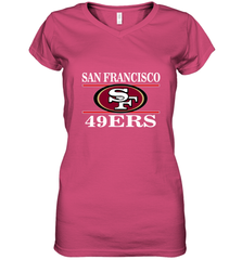 NFL San Francisco 49ers Logo Champion Women's V-Neck T-Shirt Women's V-Neck T-Shirt - belovedtshirt