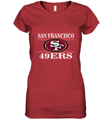 NFL San Francisco 49ers Logo Champion Women's V-Neck T-Shirt Women's V-Neck T-Shirt - belovedtshirt