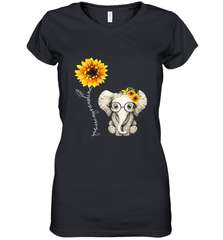 You Are My Sunshine Hippie Sunflower Elephant Gift Friend Women's V-Neck T-Shirt Women's V-Neck T-Shirt - belovedtshirt