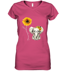 You Are My Sunshine Hippie Sunflower Elephant Gift Friend Women's V-Neck T-Shirt Women's V-Neck T-Shirt - belovedtshirt