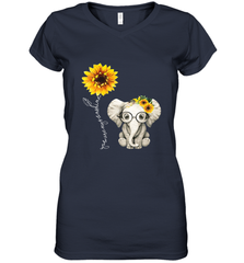 You Are My Sunshine Hippie Sunflower Elephant Gift Friend Women's V-Neck T-Shirt Women's V-Neck T-Shirt - belovedtshirt