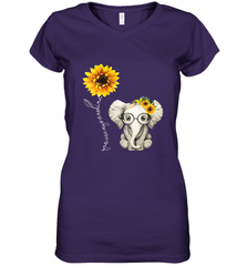 You Are My Sunshine Hippie Sunflower Elephant Gift Friend Women's V-Neck T-Shirt Women's V-Neck T-Shirt - belovedtshirt