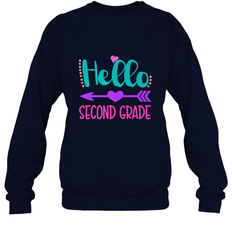 Hello Second Grade 2nd Grade Teachers Students Gift Crewneck Sweatshirt