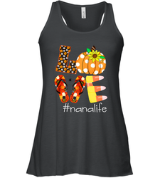 Funny Love Nanalife Pumpkin Flip Flops Nana Life Halloween Women's Racerback Tank