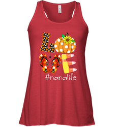 Funny Love Nanalife Pumpkin Flip Flops Nana Life Halloween Women's Racerback Tank