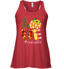 Funny Love Nanalife Pumpkin Flip Flops Nana Life Halloween Women's Racerback Tank Women's Racerback Tank - belovedtshirt