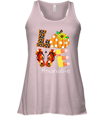 Funny Love Nanalife Pumpkin Flip Flops Nana Life Halloween Women's Racerback Tank Women's Racerback Tank - belovedtshirt