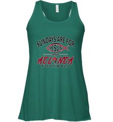 Sundays Are For Jesus and Atlanta Funny Christian Football Women's Racerback Tank Women's Racerback Tank - belovedtshirt