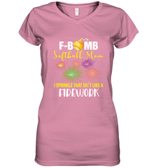 F Bomb Softball Mom Women's V-Neck T-Shirt Women's V-Neck T-Shirt - belovedtshirt