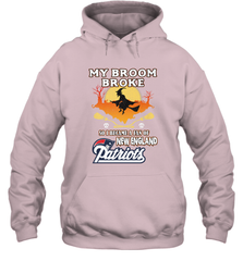 Broom Broke So I Became A Fan of New England Patriots  NFL Halloween Costume Hooded Sweatshirt Hooded Sweatshirt - belovedtshirt