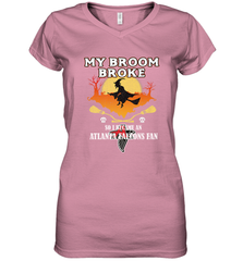 Broom Broke So I Became An Atlanta Falcons Fan  NFL Halloween Costume Women's V-Neck T-Shirt Women's V-Neck T-Shirt - belovedtshirt