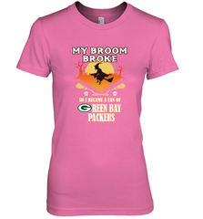 Broom Broke So I Became A Fan of Green Bay Packers  NFL Halloween Costume Women's Premium T-Shirt Women's Premium T-Shirt - belovedtshirt