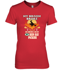 Broom Broke So I Became A Fan of Green Bay Packers  NFL Halloween Costume Women's Premium T-Shirt Women's Premium T-Shirt - belovedtshirt