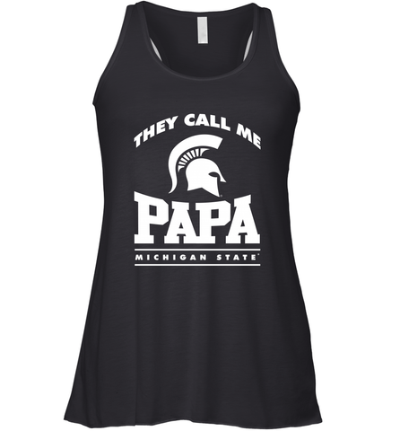 Michigan State Spartans They Call Me Papa Women's Racerback Tank Women's Racerback Tank / Black / XS Women's Racerback Tank - belovedtshirt