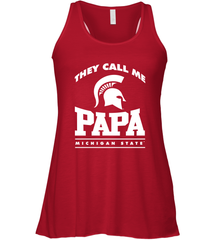 Michigan State Spartans They Call Me Papa Women's Racerback Tank Women's Racerback Tank - belovedtshirt