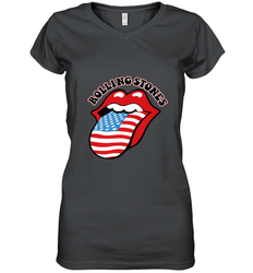 Mens The Rolling Stones USA Tongue Women's V-Neck T-Shirt