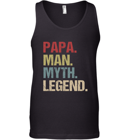 Papa Man Myth Legend Dad Father Men's Tank Top Men's Tank Top / Black / XS Men's Tank Top - belovedtshirt