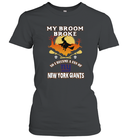 Broom Broke So I Became A Fan of New York Giants  NFL Halloween Costume Women's T-Shirt Women's T-Shirt / Black / S Women's T-Shirt - belovedtshirt