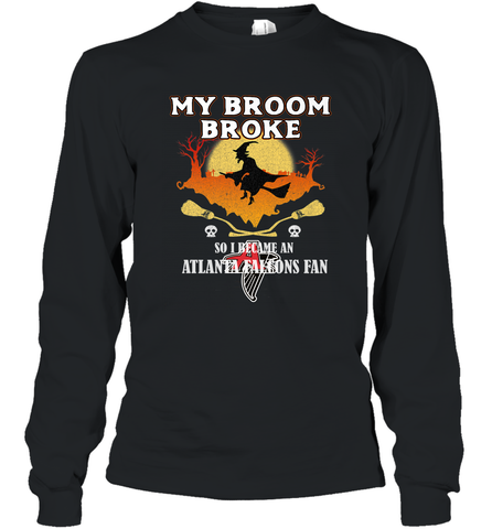 Broom Broke So I Became An Atlanta Falcons Fan  NFL Halloween Costume Long Sleeve T-Shirt Long Sleeve T-Shirt / Black / S Long Sleeve T-Shirt - belovedtshirt