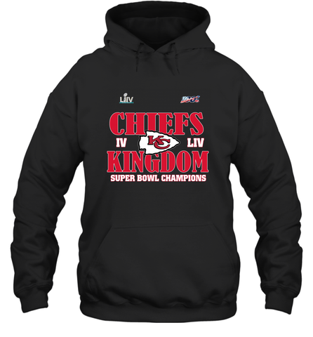 NFL Kansas City Chiefs Logo super bowl champions IV LIV Hooded Sweatshirt Hooded Sweatshirt / Black / S Hooded Sweatshirt - belovedtshirt