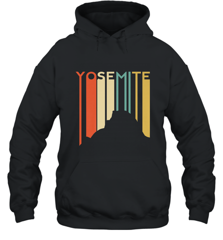 Yosemite National Park Retro Half Dome El Capitan Cali Hooded Sweatshirt Hooded Sweatshirt / Black / S Hooded Sweatshirt - belovedtshirt