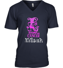 Stomp On Cancer Witch High Heel Breast Cancer Halloween Men's V-Neck Men's V-Neck - belovedtshirt