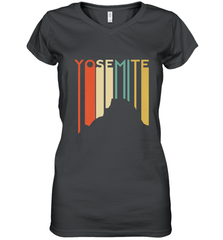 Yosemite National Park Retro Half Dome El Capitan Cali Women's V-Neck T-Shirt Women's V-Neck T-Shirt - belovedtshirt