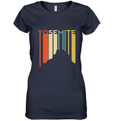 Yosemite National Park Retro Half Dome El Capitan Cali Women's V-Neck T-Shirt Women's V-Neck T-Shirt - belovedtshirt
