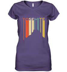 Yosemite National Park Retro Half Dome El Capitan Cali Women's V-Neck T-Shirt Women's V-Neck T-Shirt - belovedtshirt