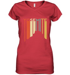 Yosemite National Park Retro Half Dome El Capitan Cali Women's V-Neck T-Shirt Women's V-Neck T-Shirt - belovedtshirt